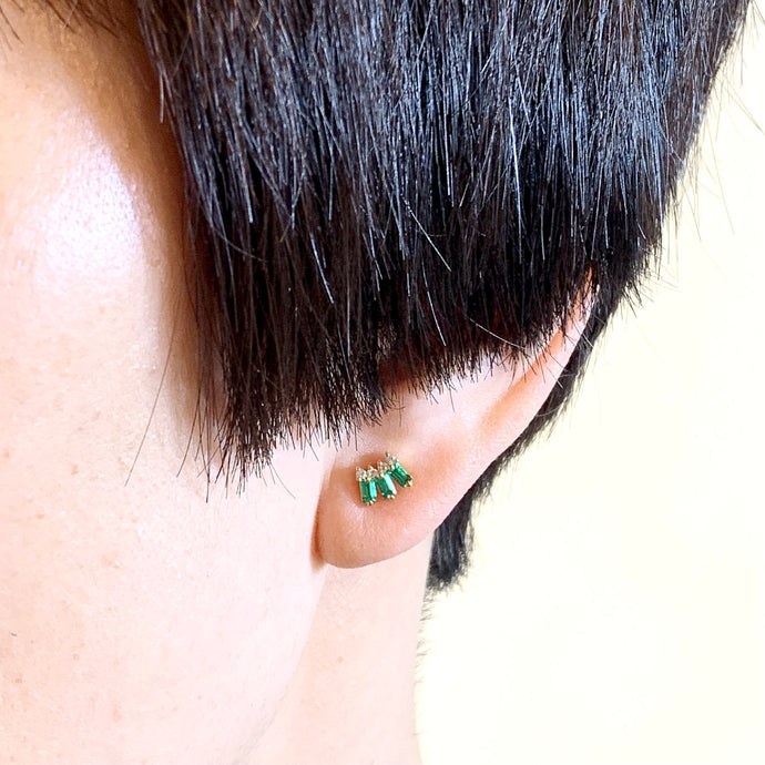 Emerald diamonds earrings
