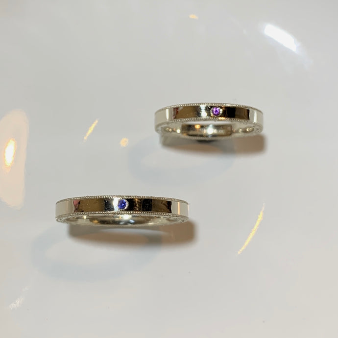 Sparkling Sapphire couple rings