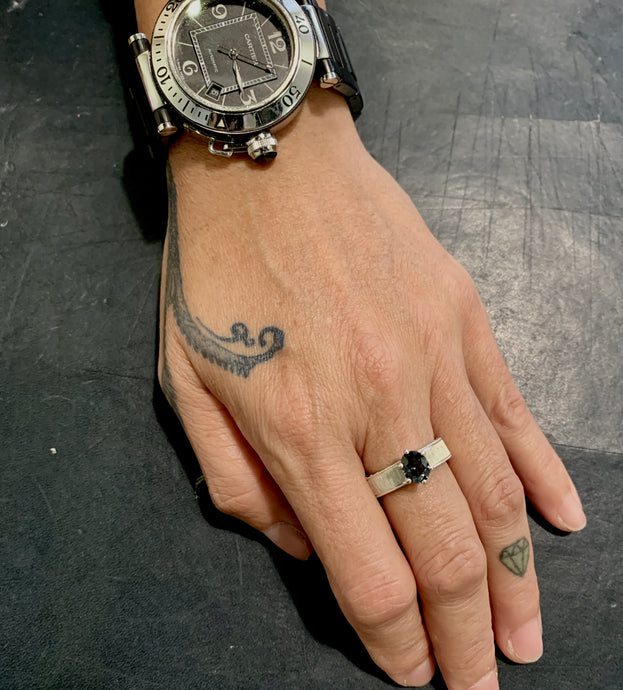 its just me blue metallic sapphire rings