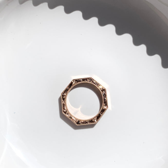 My Octagonal rose gold ring