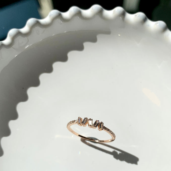 18k rose gold diamonds ring