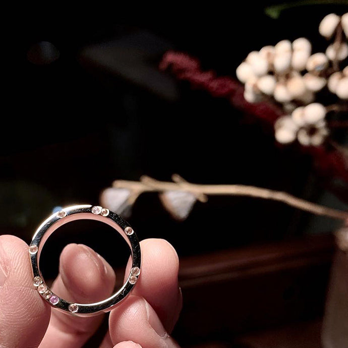 Only You know me 18k WG Rings with Tourmaline Hidden Message setting